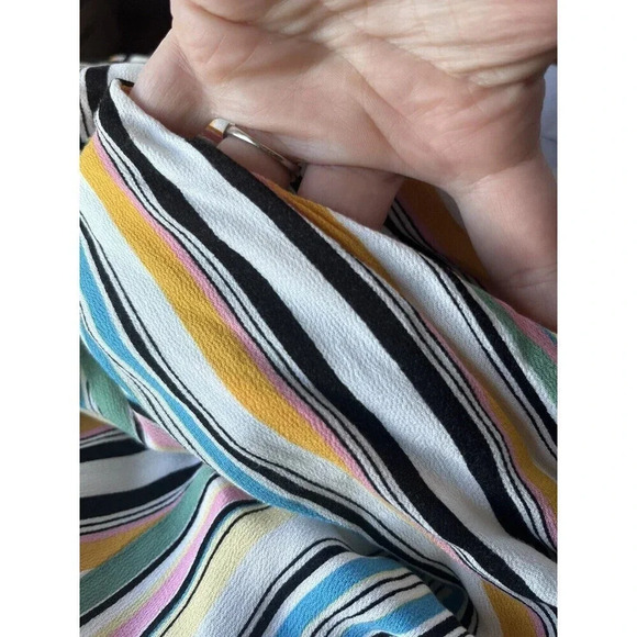 Torrid 2 Multi Stripe Off-Shoulder Gauze Skirt Set With Tag Flaw See Pics - Picture 11 of 11